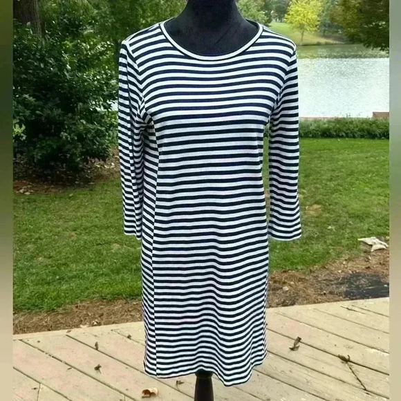 J. Crew Factory Dresses & Skirts - J. Crew Factory Women’s pullover dress striped navy/white Medium casual preppy